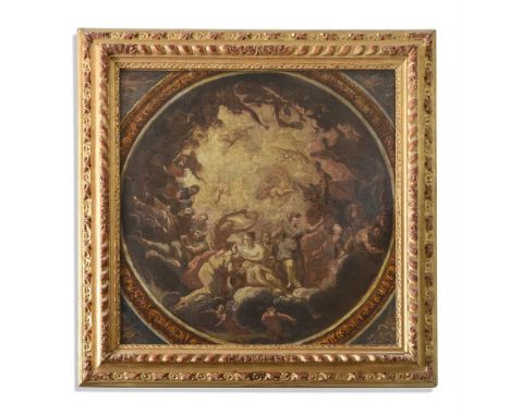 CIRCLE OF ANTONIO VERRIO (ITALIAN CIRCA 1639-1707)  ALLEGORY OF PEACE: STUDY FOR A CEILING FRESCO Oil on canvas 62 x 62cm (24