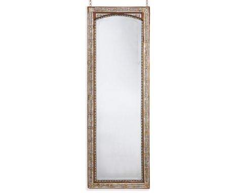 A PAIR OF MOTHER OF PEARL AND BONE INLAID MIRRORS  SYRIAN, FIRST HALF 20TH CENTURY The bevelled mirror plates with arched top
