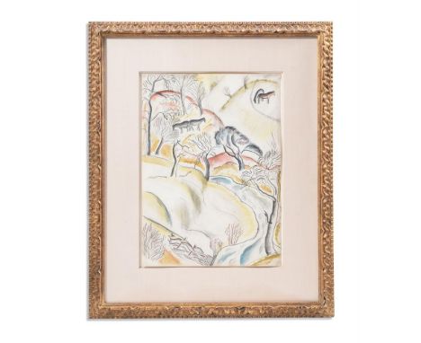 λ&nbspDAVID JONES (BRITISH 1895-1974) NANT-Y-BWCH III  Pencil and watercolour  Inscribed and dated 'Nant-y-Bwch, Capel 1925' 