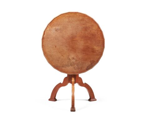 A CHERRY WOOD TRIPOD TABLE  BY HUGH BIRKET, IN THE MANNER OF WILLIAM MASTERS, DATED 1984  The facetted tilt top revolving on 