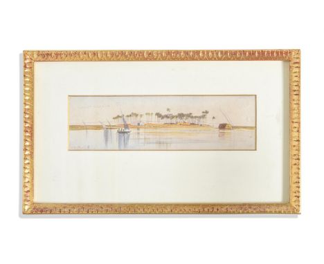 EDWARD LEAR (ENGLISH 1812-1888)  DHOWS ON THE NILE  Pencil and watercolour Dated '29 Dec' (lower left), numbered '161' (lower