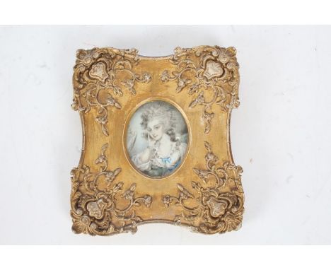 George III Portrait miniature of a lady to the rear "Mary daughter of Thomas &amp; Martha Higgs of Upton St Leonard's Glouces