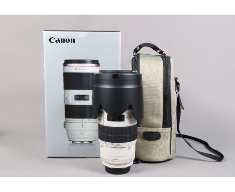 A Canon EF 70-200mm f/2.8L IS II USM Lens, serial no 340006450, auto focus functions, barrel VG, elements VG, with rear cap, 