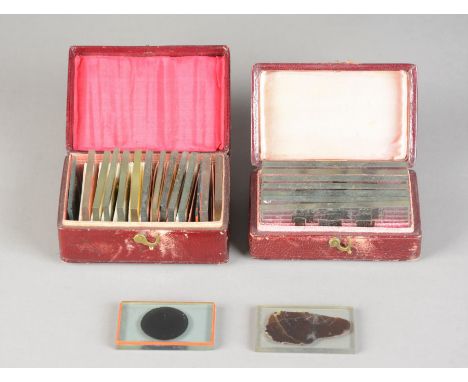 Important Announcement  - the slides in this lot were prepared by Sanderson for William Nicol, the back of the second case be