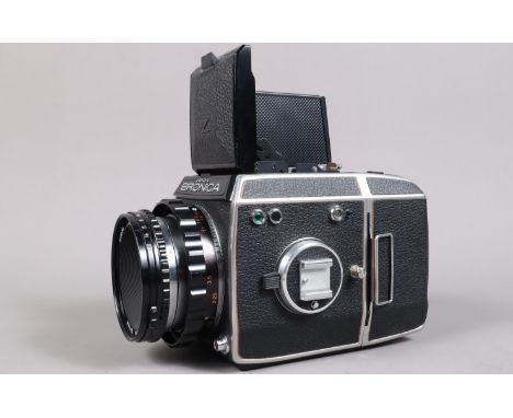 A Zenza Bronica EC Camera, chrome, serial no CB313076, shutter working, body G-VG, with nikkor-P.C 75mm f/2.8 lens, serial no