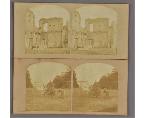 Stereoscopic Cards,  amateur (?) Boer War, manuscript caption '1901 Lord Roberts - great march, Boar (sic) Farmer being inter