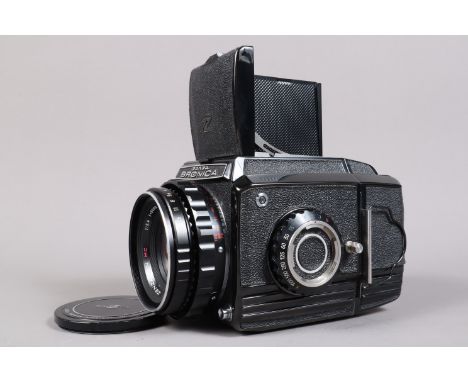 A Zenza Bronica S2 Camera, black, serial no CB 171965, shutter working, body G, light wear, slight lifting to leatherette on 