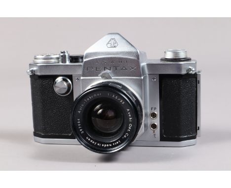 An Asahi Optical Pentax SLR Camera, serial no 147909, circa 1957, original pentaprism Pentax AP, body VG, shutter capping at 