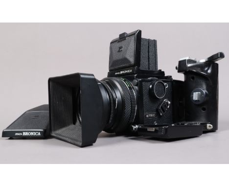 A Zenza Bronica ETR-C Camera, serial no B65 02302, shutter working, body G-VG, with Zenzanon E II 75mm f/2.8 lens, barrel G, 