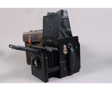 A Thornton Pickard Junior Special Camera, shutter erratic, some creasing to shutter curtain, body G, light scuffs, with Taylo