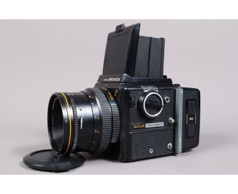 A Zenza Bronica SQ-A Camera, serial no 1220788, shutter working, body G, scratches to back, some wear to base, with Zenzanon-