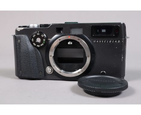 A Hasselblad XPan Camera body, made by Fuji for Hasselblad, serial no 11EE15222, shutter working, LED display functions, view