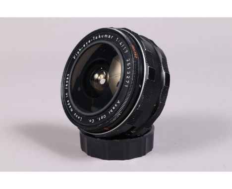 An Asahi Optical Fish-eye-Takumar 17mm f/4 Lens, M42 screw mount, serial no 2513271, auto/manual, aperture blades working but