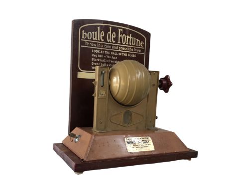 Boule de Fortune gambling arcade game ca. 1935. These games were available in the bars around that time. Spin the ball around