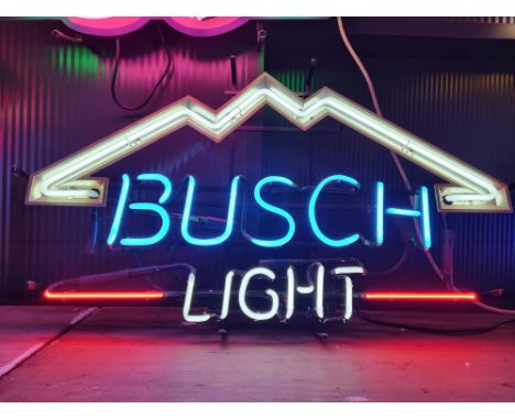 Original, vintage Busch Light neon sign,. Size: 50 x 86 x 11 cm. Condition: Very Good. Location: The Netherlands, Tilburg.