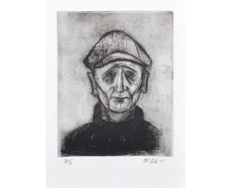 Karel Lek M.B.E., R.Cam.A. (Belgian 1929-2020) Male portrait Signed and dated '75 in pencil in the margin, numbered 2/12, etc
