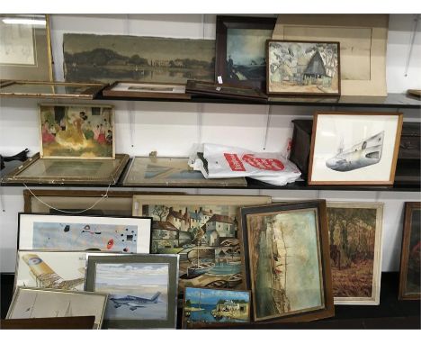A large qty of oil and watercolours inc a Hitchens,g r Richardson  lg Thomas oil harbour  Leigh parry  at cains by pall mall 