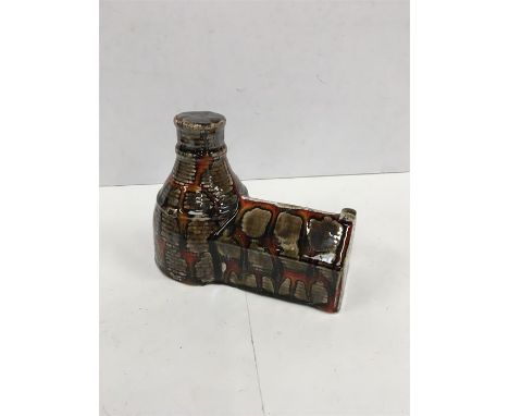 An Anita Harris Studio glazed model of a bottle kiln and pottery building.