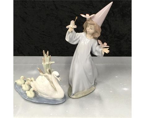 Two Lladro figures Magical Moment together with Follow me, both boxed.