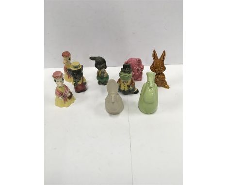 Nine nursery ceramic figures including elephants, ducks etc.