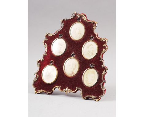 Six sepia tone oval portrait miniatures, the Bisset family of Lessendrum Aberdeenshire (their ancestral home since 1252 but d
