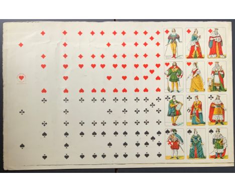 UNCUT ITALIAN PLAYING CARDS SHEET APP.SIZE: 67cm x 42.5cm