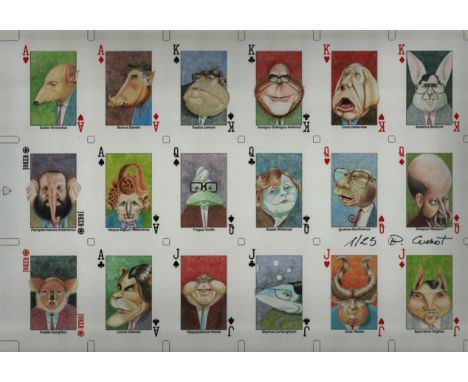 SIGNED LIMITED EDITION OF UNCUT PLAYING CARDS SHEET&nbsp;
