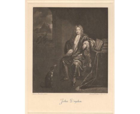 ENGRAVING OF JOHN DRYDEN PORTRAIT BY JAMES MAUBERT App.size: 10.5cm x 13.5cm (total size: 18.5cm x 24.5cm)