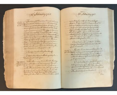 RARE 1767 - 1768 HOUSE OF LORDS MANUSCRIPT JOURNAL
NO COVERS, SOME PAGES MISSING
&nbsp;