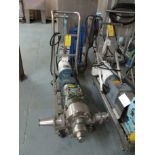 Waukesha Pump, Model #130, SN 129379, Pump on Cart, 3 in. In/Out, LOADING FEE: $25