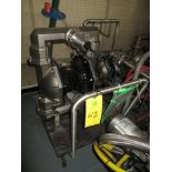 Ingersoll Rand Diaphragm Pump, Model PD304-ASS-GGG-B, SN F0258396, Pump on Cart, 3 in. In/Out,