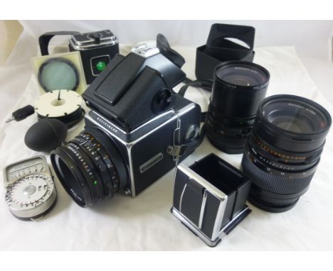 Hasselblad 500c/m camera, Carl Zeiss Planar 28/80, Sonnar 4/150 &amp; Distagon 4.50 lenses &amp; accessories all in a case