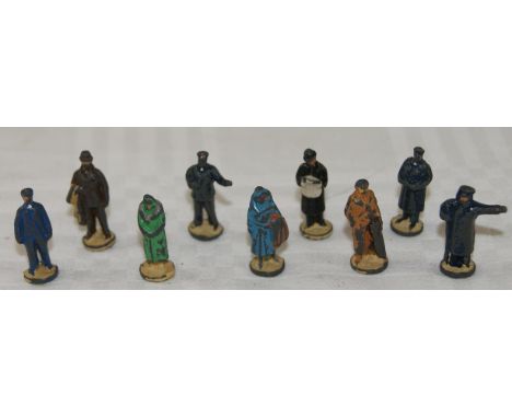 9 HO scale metal figures 