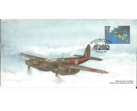 Bletchley Park rare cover 1997 Architects of the Air. First Day Cover featuring the De Havilland Mosquito designed By R. E. B