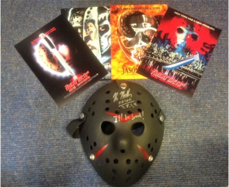 Kane Hodder Friday 13th hand-signed Jason Voorhees mask. Hand-Signed by Kane Hodder, who played Jason Voorhees in 4 of the Fr