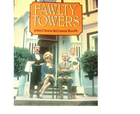 Fawlty Towers book signed to inside page by John Cleese, Prunella Scales, Connie Booth, Ballard Berkley and Andrew Sachs with