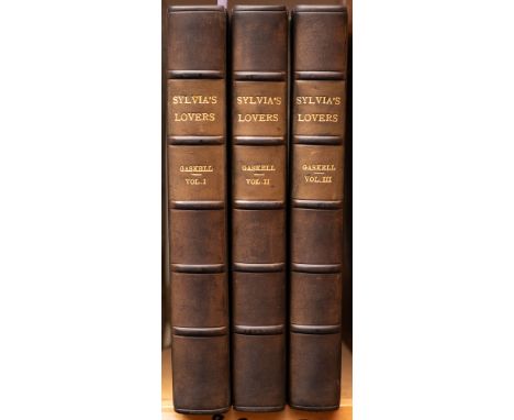 GASKELL, Elizabeth Cleghorn - Sylvia's Lovers: 3 vols, attractively rebound in half calf marbled boards, new endpapers, 8vo, 