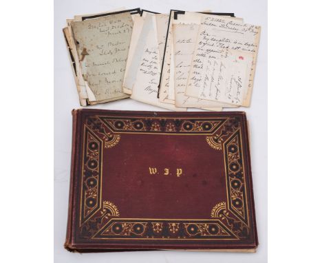 ALBUM : of manuscript family letters to members of the Parkes family, inc. several relating to the death of Lord Tweedale, or