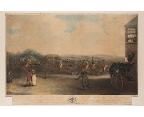 ' WELTER STAKES ' : large mixed-media hand coloured engraving, 860 x 530 mm, H. Barnard Chalon engraved by C. Turner, 1802. *