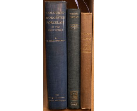 MARSHALL, H. Rissik - Coloured Worcester Porcelain of the first period (1751-1783): 31 colour plates, org. cloth, 4to, Cerami
