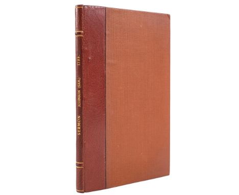 JOHNSON, Samuel - Sermon, written by the late Samuel Johnson, L.L.D. For the Funeral of his wife. Published by the Rev. Samue