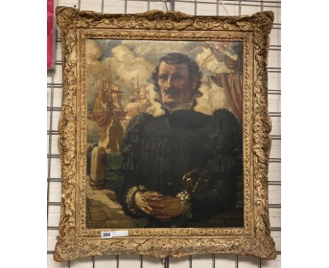 PORTRAIT OF THE DUKE OF MEDINA SIDONIA - SIGNED PAS 1939 50CM X 60CM INNER FRAME - GOOD CONDITION