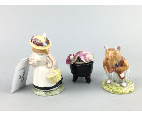 ROYAL DOULTON FIGURE OF 'LADY WOODMOUSE', 10cm high, along with a Royal Doulton figure of 'Basil' and a collection of ceramic
