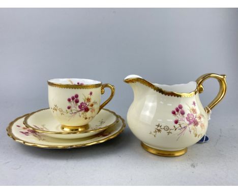 TAYLOR &amp; KENT PART TEA SERVICE, with floral and gilt decoration