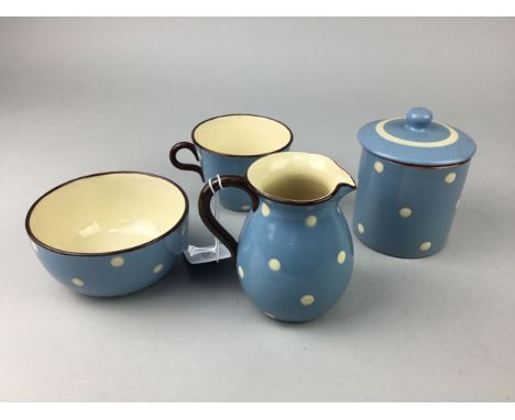 BLUE AND WHITE POLKA DOT 'TORQUAY' PART TEA SERVICE