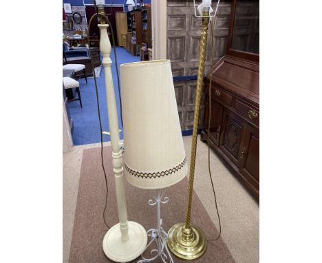 BRASS STANDARD LAMP, along with two other standard lamps (3)