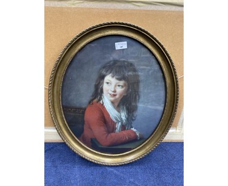 AFTER VIGEE LE BRUN, BOY IN RED photomechanical print 47cm x 39cm Framed and under glass
