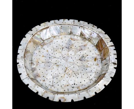 An Indian Goa mother of pearl plate, diameter 22cm 