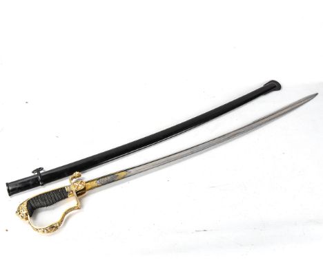 Imperial German Officer's dress sword, gilded blade stamped Eisenhauer with Royal crest, Solingen blade, with ornate gilded h