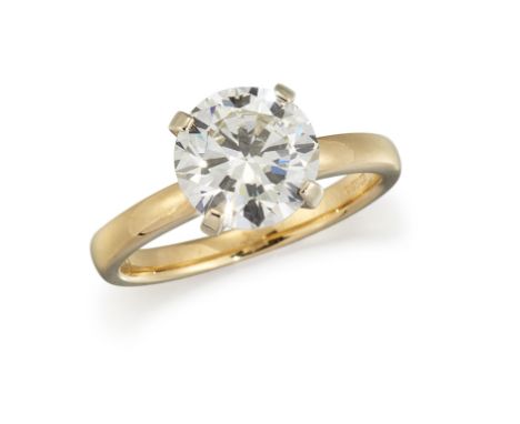 AN 18CT DIAMOND SOLITAIRE RING, the round brilliant cut diamond, estimated approx. 3.02cts, colour estimated approx. K-L, cla